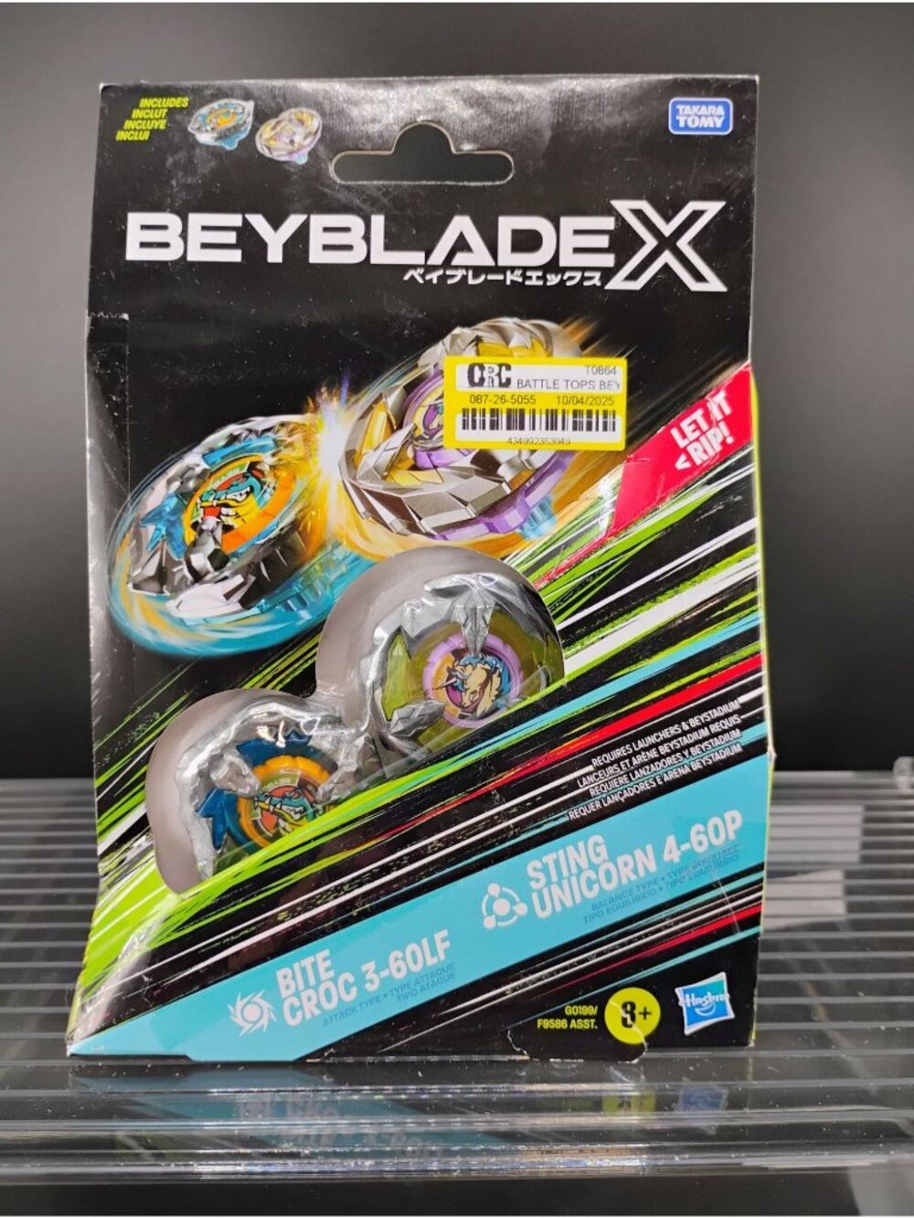 Beyblade X Bite Croc 3-60LF & Sting Unicorn 4-60P Set